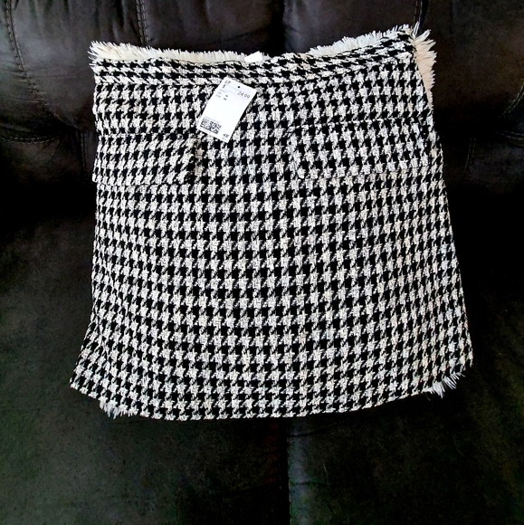 H&M houndstooth mini skirt size 14 - Picture 1 of 6